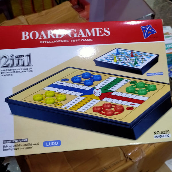 2-in-1 Magnetic Ludo & Snakes and Ladders Board Game